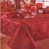 Hollies Damask Printed Christmas Tablecloth, Extra Wide, 70-inch-by-104-inch, Red