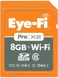 Eye-Fi Pro X2 8 GB Class 6 SDHC Wireless Flash Memory Card EYE-FI-8PC