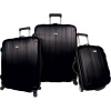 Travelers Choice Rome 3-Piece Hardshell SpinnerRolling Luggage Set - Black