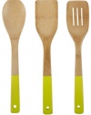 Core Bamboo 2968 3-Piece Colored Utensil Set, Lime