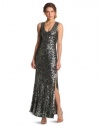 French Connection Women's Ozlem Sequin Maxi Dress, Gray, 10