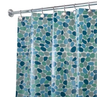 InterDesign River Rockz EVA Shower Curtain, Blue