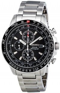 Seiko Men's SSC009 Black Dial Flight Watch