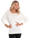 GUESS Leola Three-Quarter Sleeve Pullover, MACADAMIA (MEDIUM)