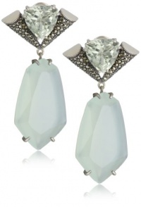 Judith Jack Mint Sterling Silver, Marcasite and Semi Precious Drop Earrings