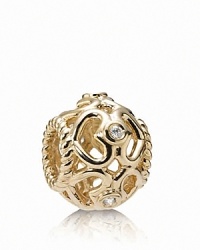 Swirling hearts and twisted trim perfectly complement bezel-set white diamonds on this romantic PANDORA charm.