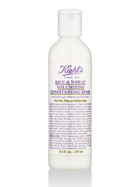 Our lightweight conditioning rinse is infused with a blend of naturally-derived proteins and Pure Honey to revive and add body to thin and lifeless hair. Kiehl's chemists have utilized the latest in haircare science, a volumizing complex that coats hair to impart a healthy, thicker appearance and vitality and combined it with the long relied upon benefits of Rice and Wheat Proteins to create fullness and body withoutstripping hair of natural lipids.