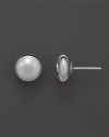 14K White Gold Flat Ball Stud Earrings