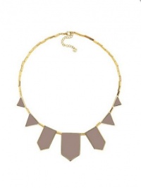 House of Harlow 1960 Khaki Leather Stations Necklace