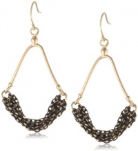 Kenneth Cole New York Black and Gold Multi-Chain Chandelier Earrings