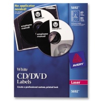 Avery White CD Labels for Laser Printers, 40 Disc Labels and 80 Spine Labels (5692)