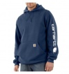 Carhartt Men's Big-Tall Midweight Signature Sleeve Logo Hooded Sweatshirt