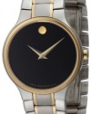 Movado Women's 0606389 Serio Two-Tone Stainless-Steel Black Round Dial Watch