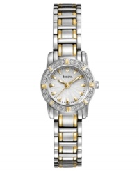 Stunning diamonds and gold tones add instant appeal to this stunning Dress watch by Bulova.