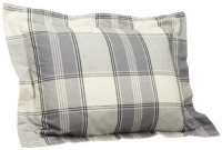 Pinzon 160-Gram Yarn-Dyed Flannel Standard Sham, Gray Plaid