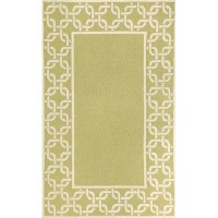 Liora Manne Spello Chain Border Sage Outdoor Rug 7'6 x 9'6