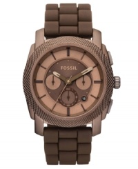 Rich tones envelop this chronograph watch from Fossil's Machine collection. An everyday accessory for the man who craves a change of pace.