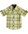 Sean John Keep Tabs Button-Down Shirt (Sizes 4 - 7) - yellow, 7