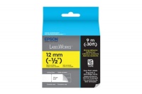 Epson LabelWorks Strong Adhesive LC Tape Cartridge ~1/2-Inch Black on Yellow (LC-4YBW9)