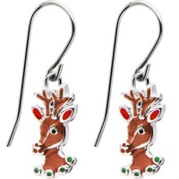 Stainless Steel Holiday Reindeer Earrings