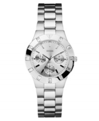 GUESS puts a glamorous spin on this menswear-inspired watch.