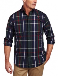 Nautica Men's Long Sleeve Wrinkle Resistant Poplin Plaid