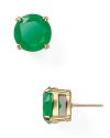 Boldly colored gemstones look extra sweet done in simple stud earrings - this pair is perfect for a petite pop.