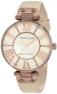 Anne Klein Women's 10/9919BMTN Rosegold-Tone Tan Leather Strap Watch