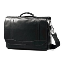 Samsonite Columbian Leather Flapover Briefcase Black