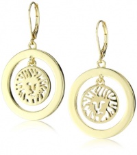 Anne Klein Gold -Tone Plated Logo Lever Drop Earrings