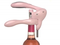 Metrokane Classic Rabbit Lever-Style Corkscrew; Foil Cutter,Pourer Stopper,  Pink