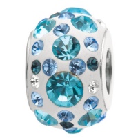 925 Sterling Silver Blue Kaleidoscope Crystal, For Chamilia, Pandora, Biagi, Personality, Reflections And More Charm Bracelets