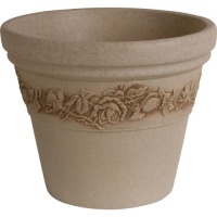 Dynamic Design RRV1606MW Rose Vine Premium 15-Inch Poly Planter, Mineral Brown