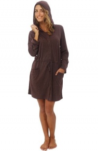 Del Rossa Women's Hooded Knit Robe, Beach Cover Up, Loungewear