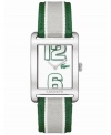 This sporty Andorra watch from Lacoste features a unique dial with large numerals and Lacoste's classic preppy stripes at the strap.