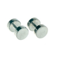 Illusion Tunnel Screw Plug Silver Stainless Steel Unisex Men Earrings 5mm