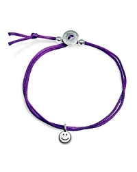 Your jewelry should make you smile. Slip on this simple nylon cord bracelet from Alex Woo, trimmed in a sterling silver charm.