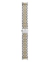 Gorgeously appointed with two-tone hues, this watch band from Michele gilds your look with classic elegance.