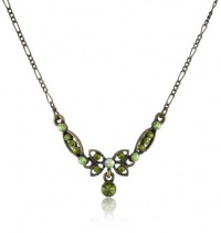 1928 Jewelry Brass-Tone Vintage-Inspired Crystal Butterfly Necklace