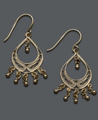 Fashionable in filigree. Step up your evening attire with Giani Bernini's intricate drop earrings. Crafted in 24k gold over sterling silver. Approximate drop: 1-1/2 inches.