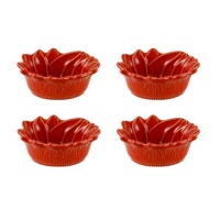 Appolia Provencial Sunflower 4-Piece Amuse-Bouche Ramekin Set, Red