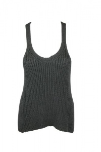 Inhabit Womens Sleeveless Racerback Scoop Heavy Knit Tank Top