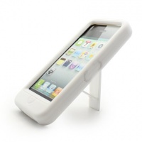 Aimo Wireless IPH5PCMX008S Guerilla Armor Hybrid Case with Kickstand for iPhone 5 - Retail Packaging - White