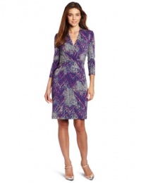 Kenneth Cole Women's Tweedy Ikat Print Pleated Dress