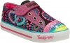 Skechers Girls' Twinkle Toes Shuffles Love Burst,Black/Pink,US 11.5 M