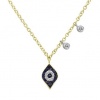 Meira T 14K Yellow Gold Blue Sapphire & Diamond Evil Eye Necklace