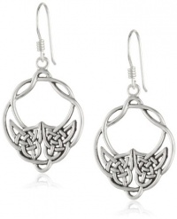 Sterling Silver Celtic Knot Round Drop French Wire Earrings