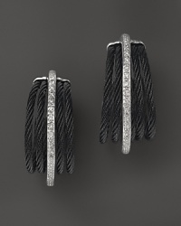 With a matte black finish, Charriol's cable earrings from the Celtic Noir collection lend a modern look.