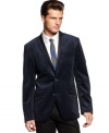 A truly dashing statement. Style your evening attire with this sleek tipped blazer from INC International Concepts.