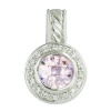 .925 Sterling Silver 10mm Chess cut Lavender cubic Zirconia Pendant